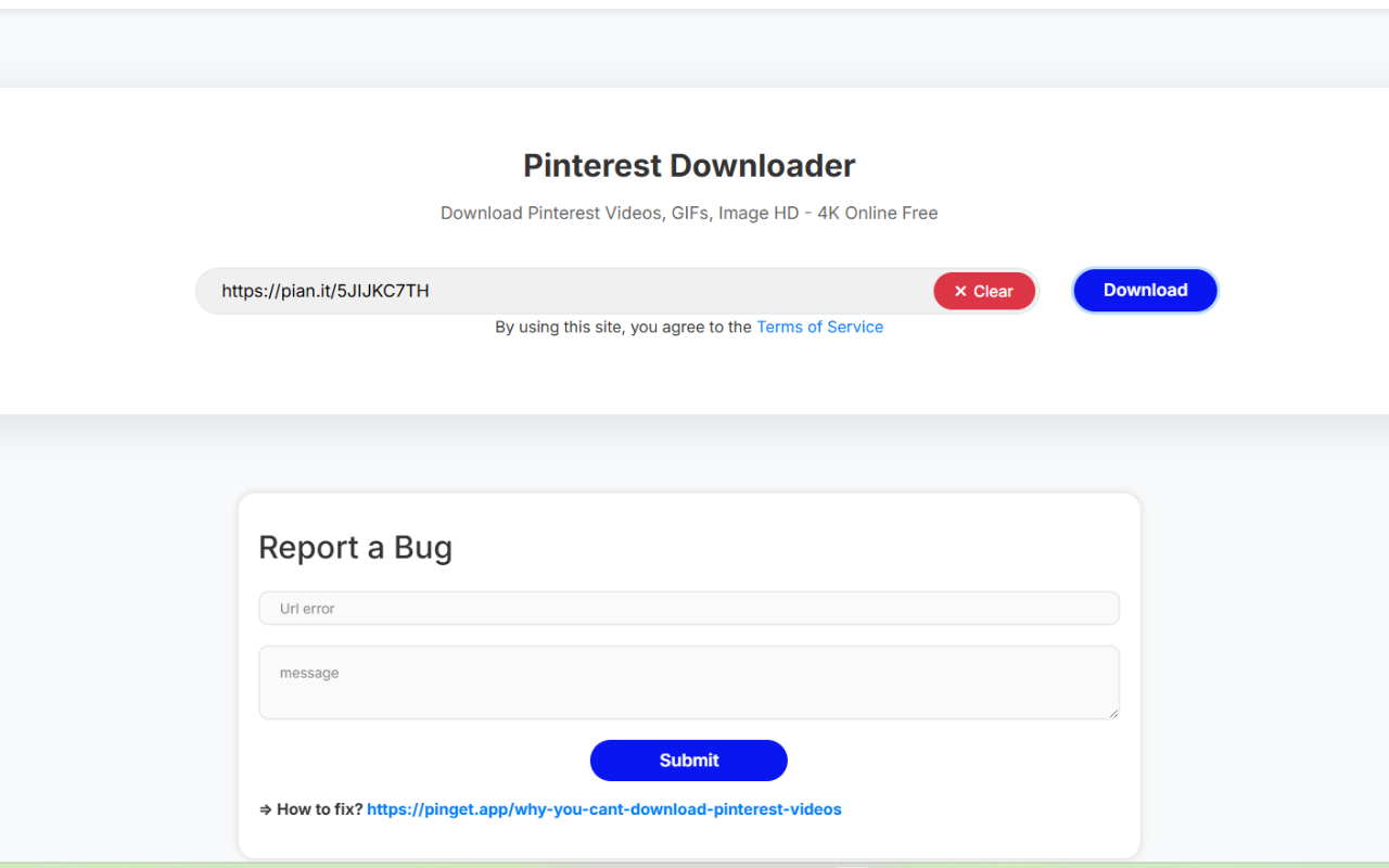 Can't download video from Pinterest